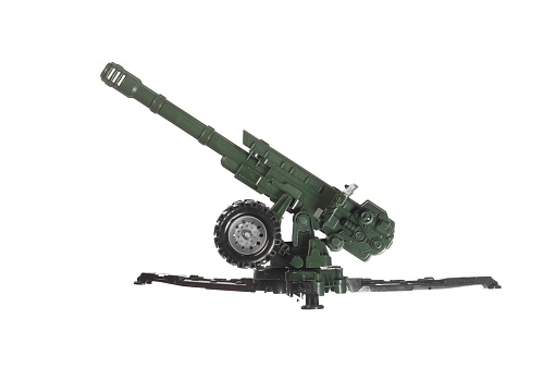army russian artillery cannon isolated on white background