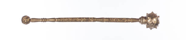 istock battle mace isolated on black background 1425781569