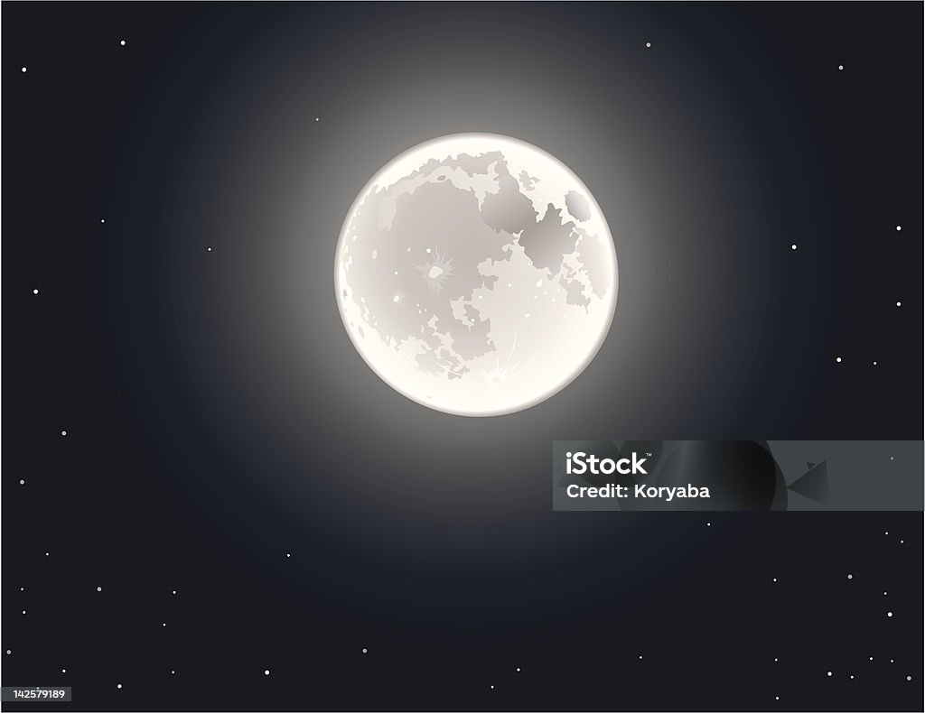 Lua cheia - Vetor de Cratera de Meteoro royalty-free