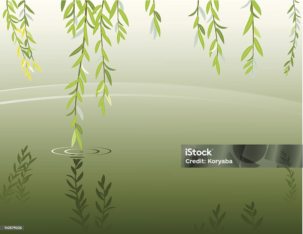 Simple Green Weeping Willow Branches Stock Illustration - Download Image  Now - Willow Tree, Weeping Willow, Branch - Plant Part - iStock