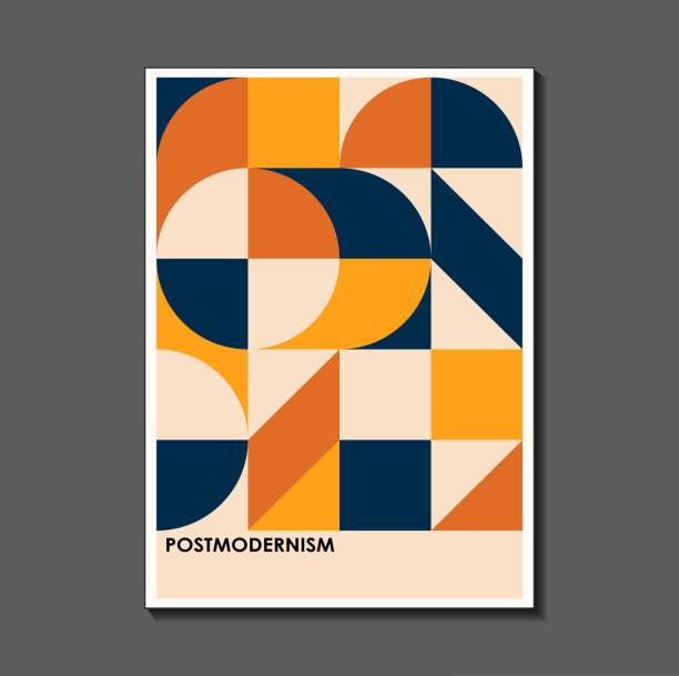 ilustrações, clipart, desenhos animados e ícones de moda. pôster retrô inspirado no pós-moderno, bauhaus. útil para design de interiores, fundo, design de pôster, primeira página da revista, impressão de alta tecnologia, cover.c - 3687