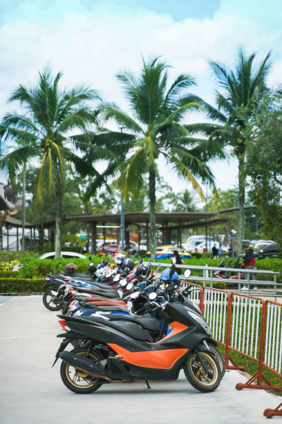 istock Motorbikes parked on the street, Parking area. 1425794329