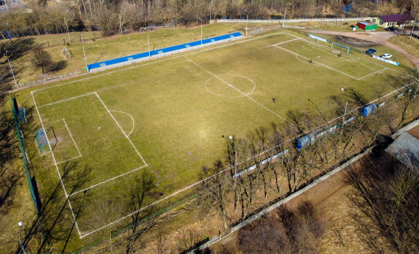 istock Soccer field seen from above. 1425795171
