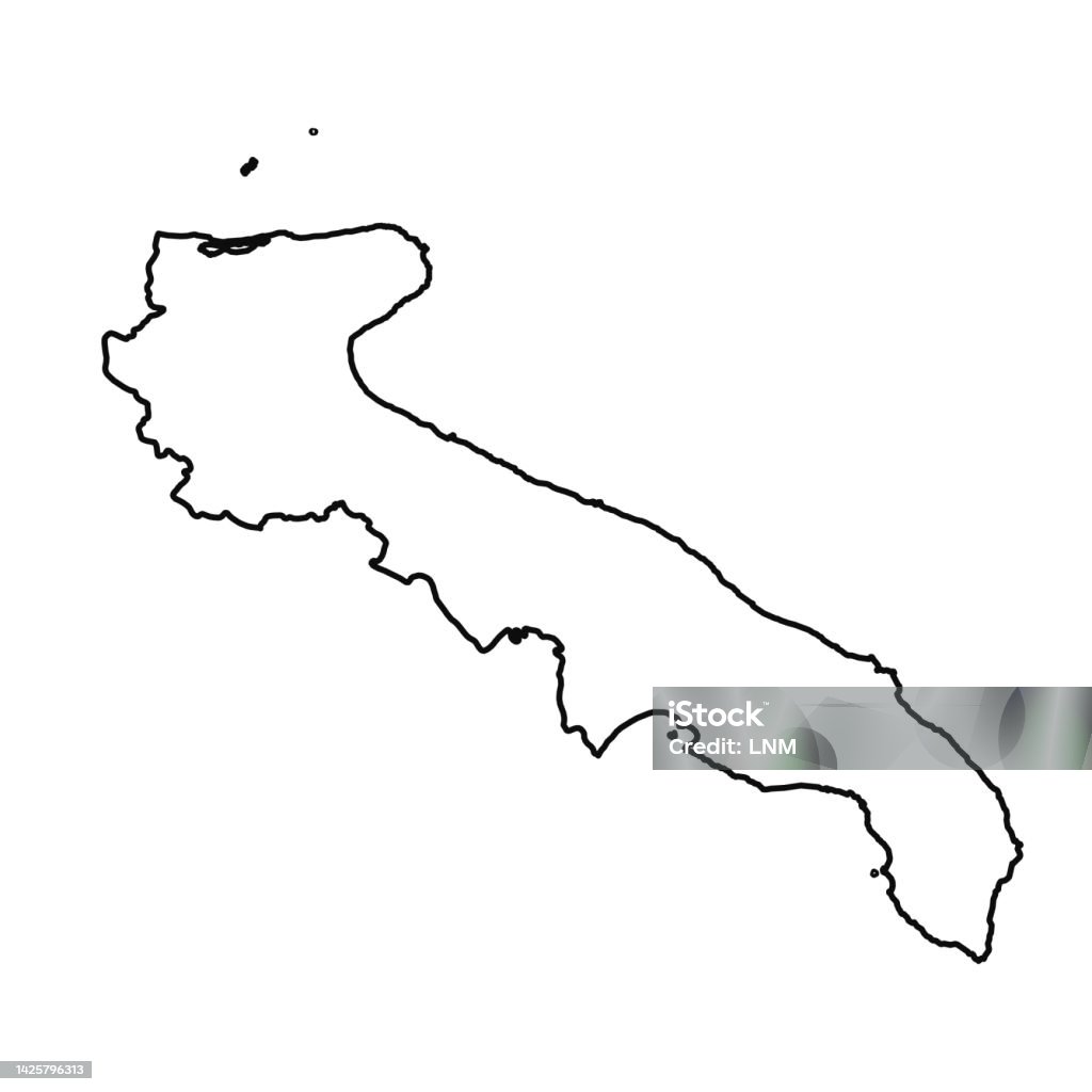 Apulia Line Vetores de Ilustração Da Linha De Contorno Vetorial Do Mapa Apulia e ...