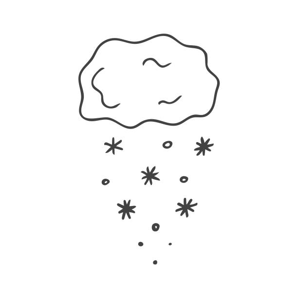 200+ Clouds Winter Snowing Weather Drawing Stock Illustrations, Royalty