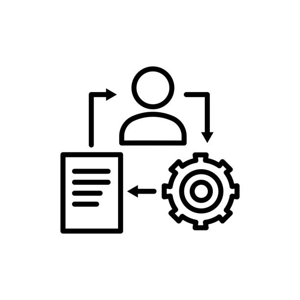 stockillustraties, clipart, cartoons en iconen met office line icon. user, setting, list icon. design template vector - handleiding