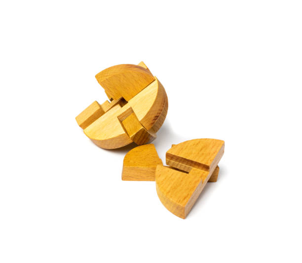 istock Wood Puzzle, Brain Teaser, Wooden Logic Game 3d Block 1425806452