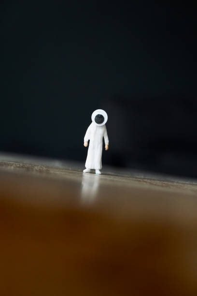 istock Desert man standing in a wide field with big eye 1425811707