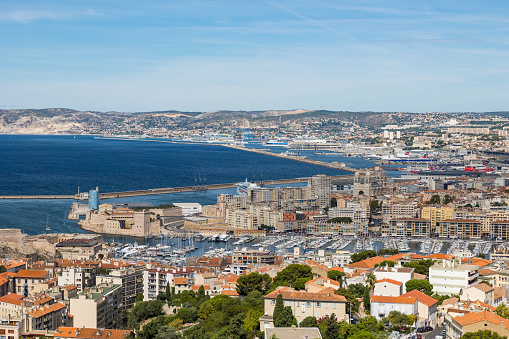 View of the Port of Marseille from the Basilica Notre-Dame de la Garde