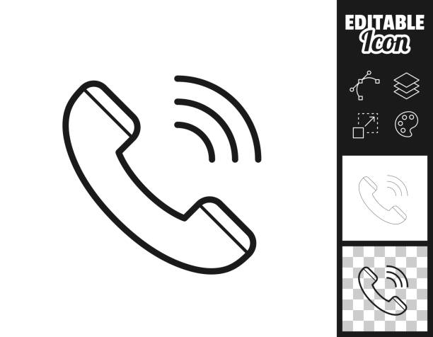 illustrations, cliparts, dessins animés et icônes de appel. icône pour le design. facilement modifiable - téléphone