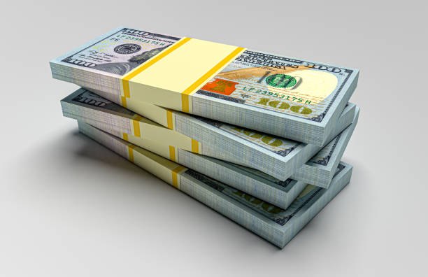 istock Big money stacks from dollars. Dollar finance conceptual 1425812896