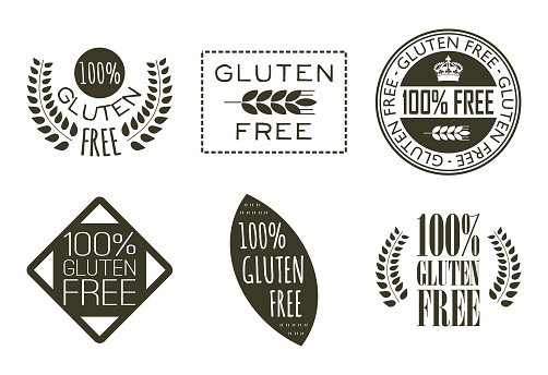 Gluten free labels and emblems isolated vector set - Collection of high quality nutrition related badges