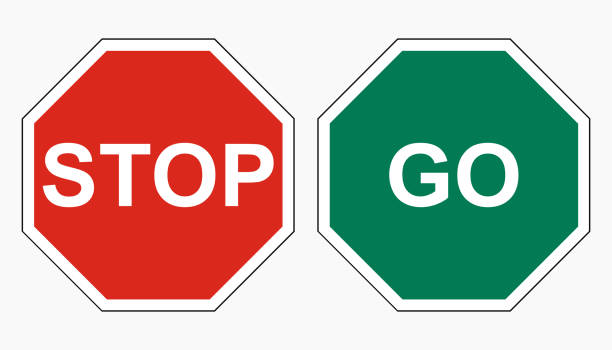 illustrazioni stock, clip art, cartoni animati e icone di tendenza di segnale di stop e go isolato - computer icon symbol icon set highway