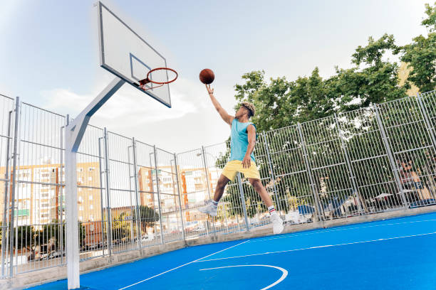 Shirtless Sporty Man Playing Basket