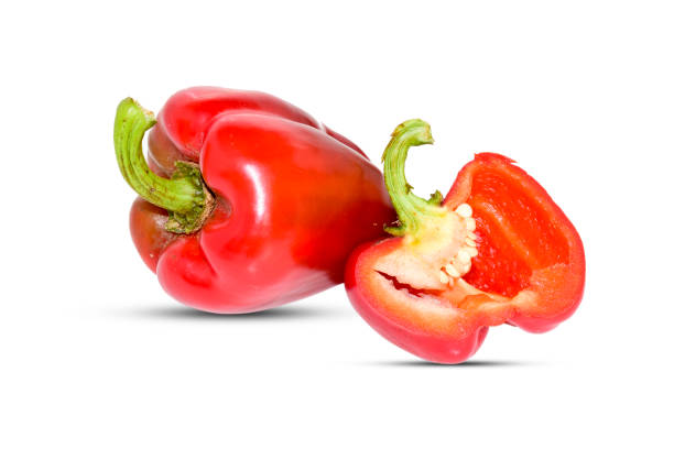 istock Fresh red bell pepper ( Capsicum ) isolated on white background 1425817737