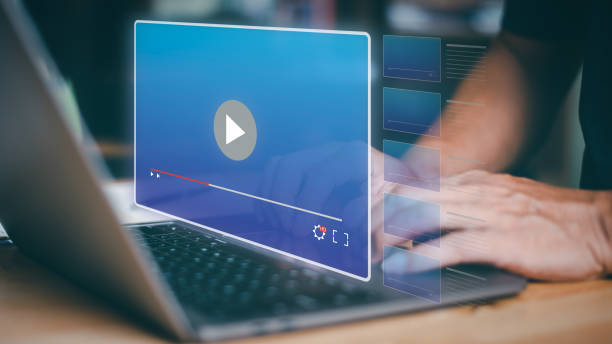 istock Students conduct online video training,through digital multimedia technology streaming media,webinar concept,educational platform information, entertainment from movies,music,concerts, shows,movies 1425820594
