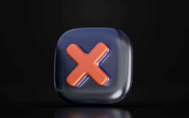 istock cross mark badge sign on dark background 3d render concept for 1425820684