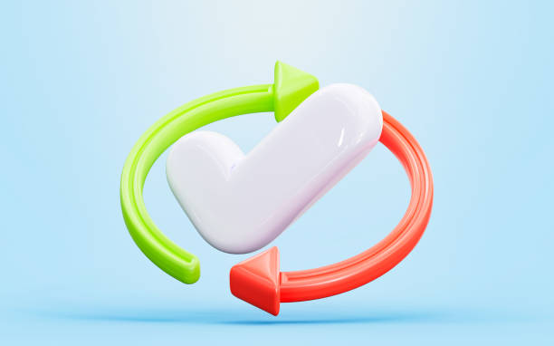 istock check mark sign with rotation arrow 3d render concept for recheck 1425820970