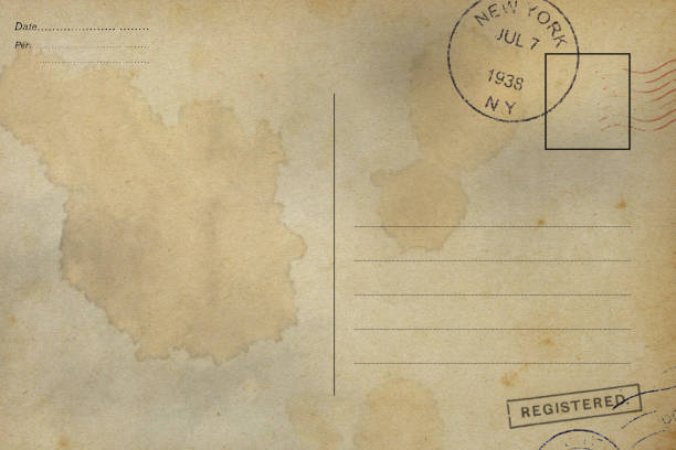 istock Backside of postcard with dirty stain 1425823405
