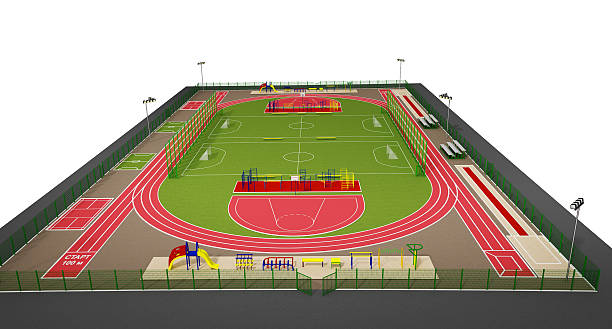 istock Sport field 3d model isolated on white 142582549