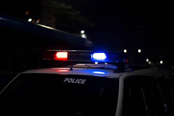 istock Police car on street 1425827213