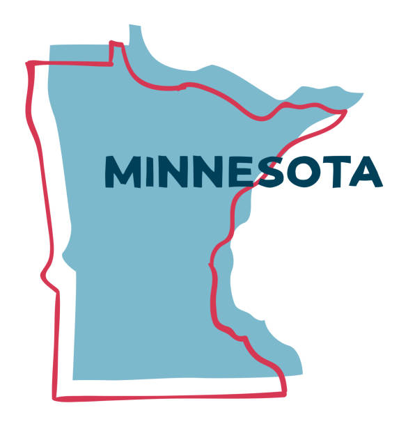 Minnesota US State. Sticker on transparent background Minnesota US State. Sticker on transparent background minnesota map stock illustrations