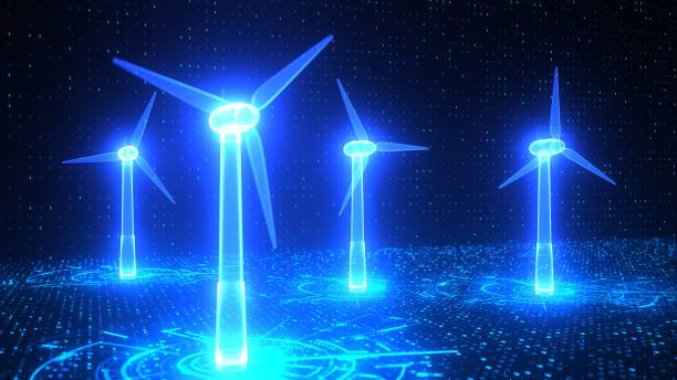 istock Digital Wind Turbine Hologram 1425830229