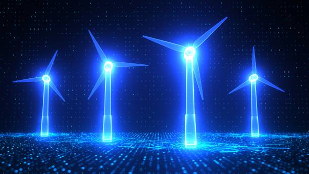 istock Digital Wind Turbine Hologram 1425830230