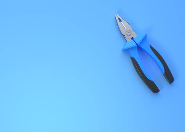 istock Pliers on a blue background with copy space 1425837786