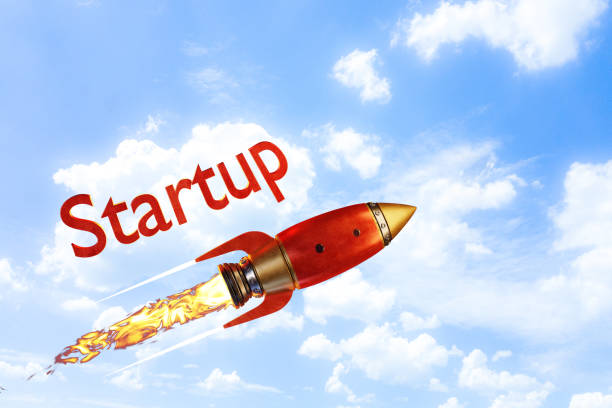 istock 3d render of conceptual startup rocket in  clouds 1425841351