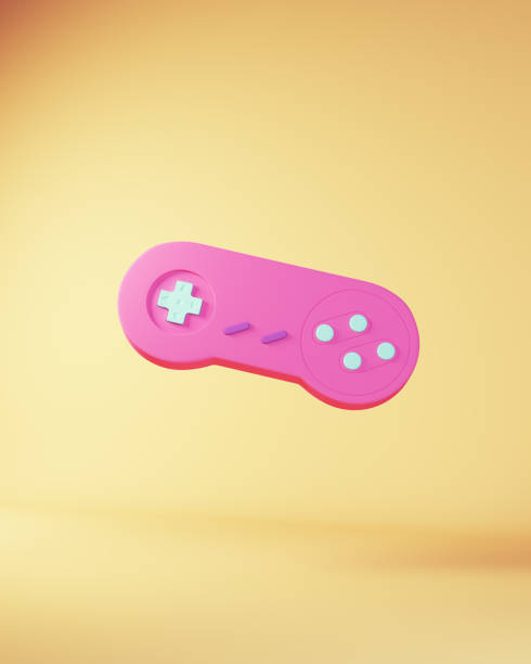 istock Pink Blue Video Game Controller Arcade Pad Classic Industry Gaming Industry Peripheral Accessory 1425843556
