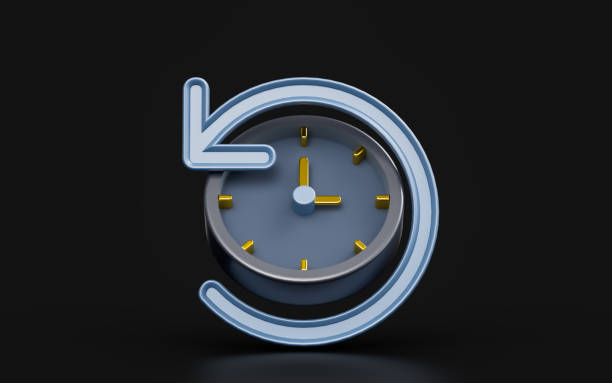istock clock sign with rotation arrow on dark background 3d render concept for 1425852184