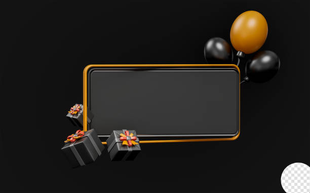 istock sale banner template with giftbox balloon 3d render concept for event 1425852327