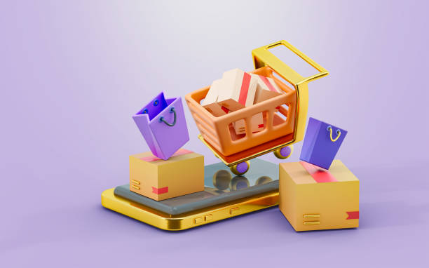 istock smartphone with shopping cart bag parcel box sign 3d render concept for 1425853217