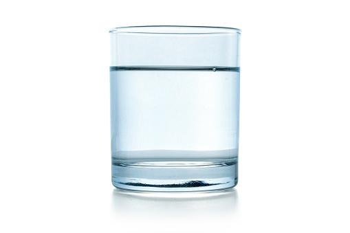Shot of a empty glass tumbler with white background