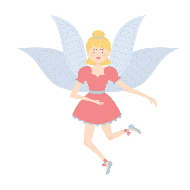 istock Winged fairy princess. Cute fairy tale character. 1425860415