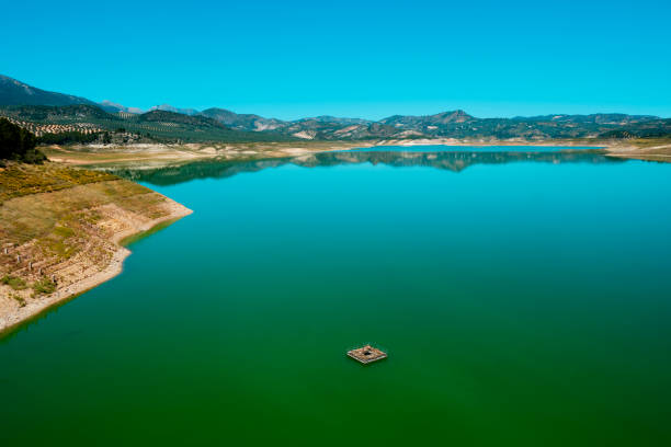 a view over the Iznajar reservoir, in Andalusia, Spain, in a sunny spring day