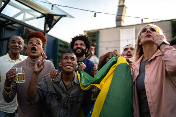 istock Friends watching Brazilian team play on a rooftop bar 1425866055