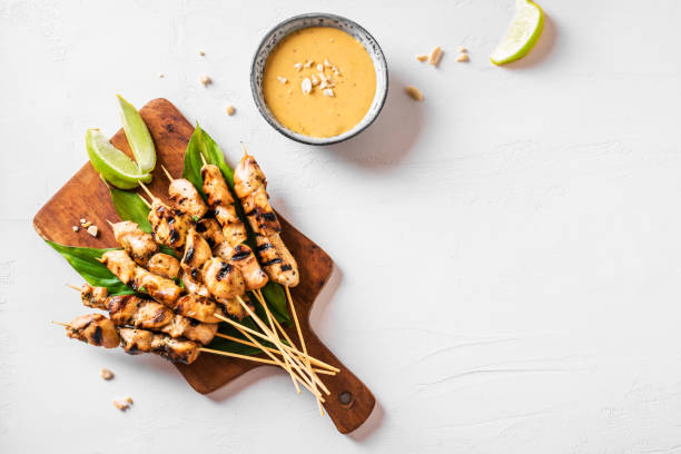 istock Chicken grilled satay skewers 1425866068