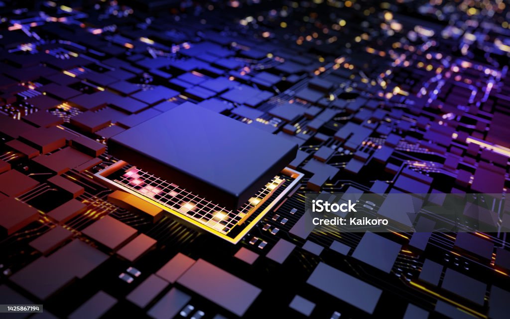 3d Rendering Microprocessor Cpu Chipset Central Processor Unit On The ...