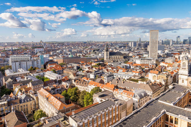 The Brussels skyline taken from Place Poelaert, Bruxelles, Belgium