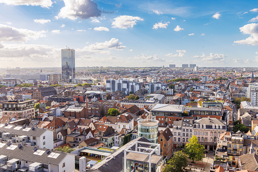 The Brussels skyline taken from Place Poelaert, Bruxelles, Belgium