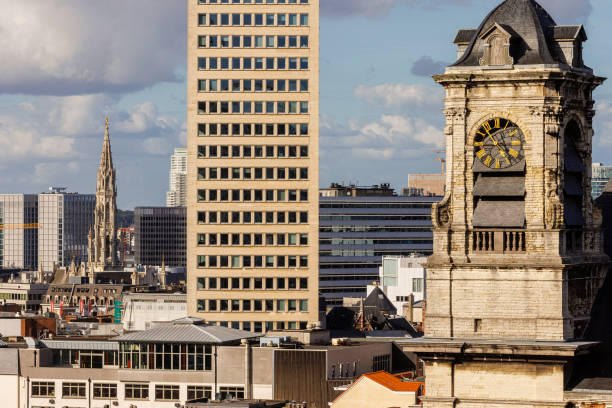The Brussels skyline taken from Place Poelaert, Bruxelles, Belgium