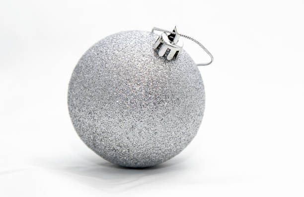 istock Silver christmas ball on white background 1425871191