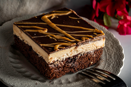 Peanut-butter chocolate bars or brownies are a cake-like. dessert or snack.