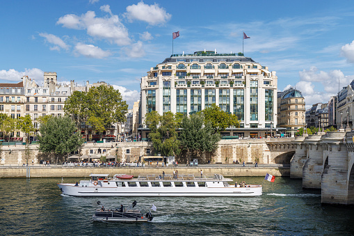 A view across the river Seine and Pont Neuf, Paris, France