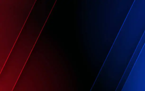 Vector illustration of Angled Blue Red Abstract Dark Background