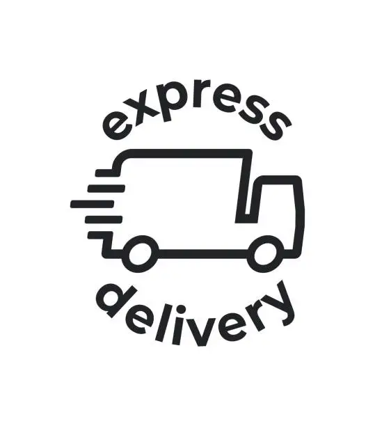 Vector illustration of Fast delivery truck icon