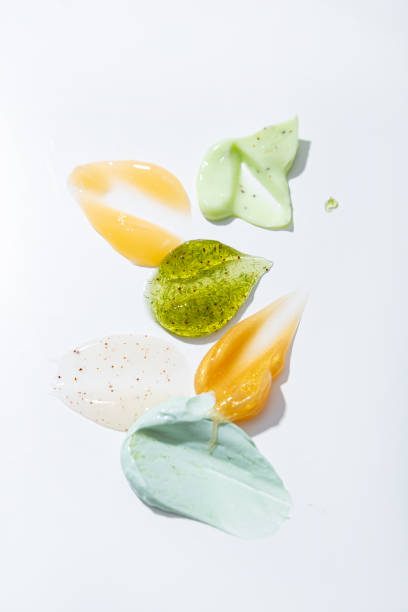 istock Cleanser and face mask skincare textures up close. 1425876609