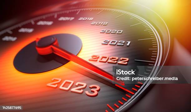 Speedometer 2023 2022 Stock Photo - Download Image Now - 2023, Car, Speed